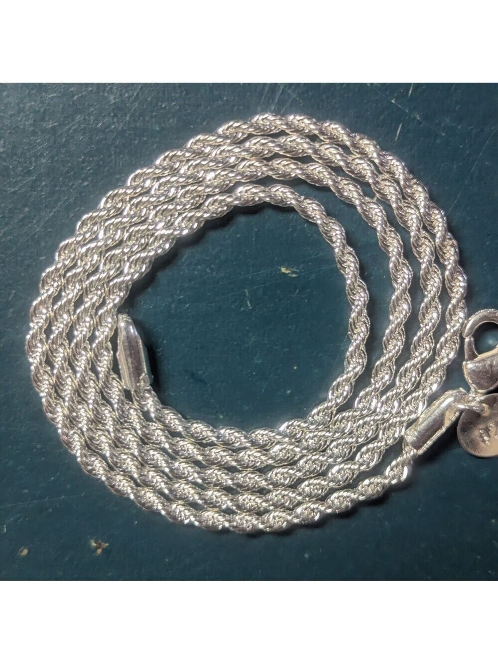 Classic *Silver Necklace, Rope Chain - Picture 2 of 6
